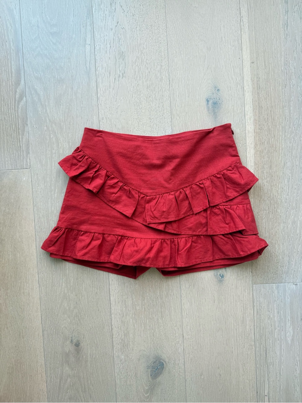 Tularosa Red Ruffle Skort